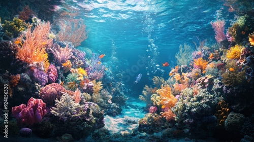 Wallpaper Mural Underwater Coral Reef with Colorful Corals and Fish Torontodigital.ca