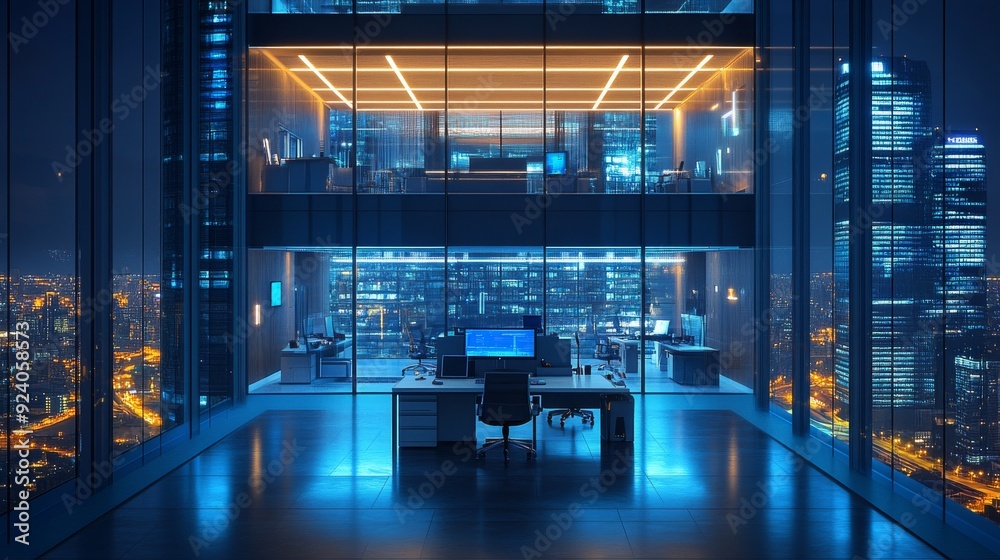 Smart Office Building with Automated Facilities: An office building where facilities are managed by smart systems. Smart Office Building with Automated Facilities: An office building where facilities are managed by smart systems.