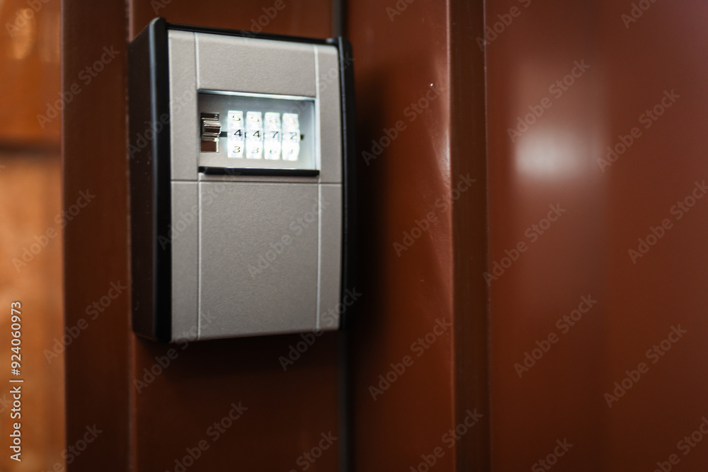 Self check in keybox for rent apartment or home. House sefety concept. Self check in keybox for rent apartment or home. House sefety concept.