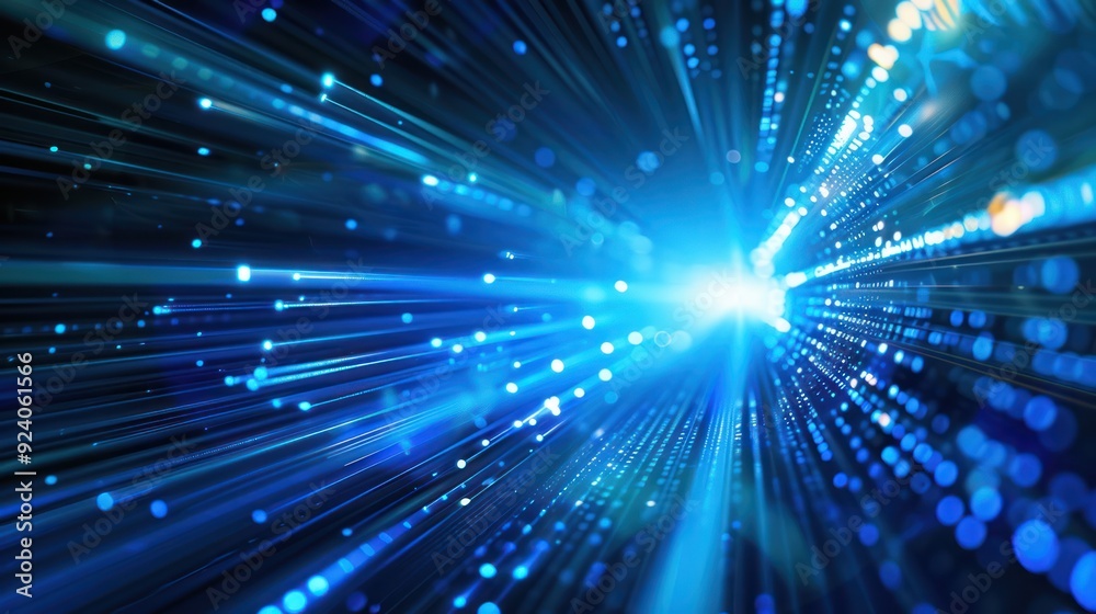 Fototapeta premium Abstract Digital Tunnel of Light