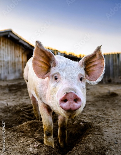 A pig on an organic farm.