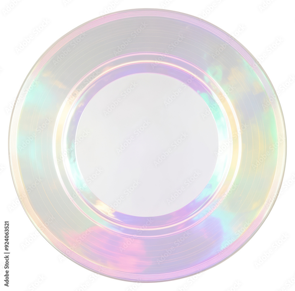 Obraz premium PNG Iridescent round decorative dinner plate