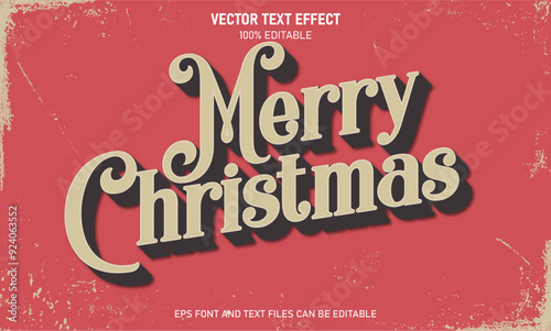 Merry christmas  3d editable text effect