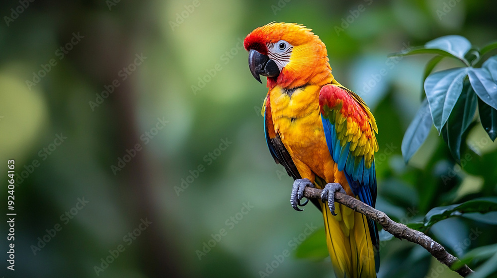 vibrant tropical bird with striking plumage perche vibrant tropical bird with striking plumage perche