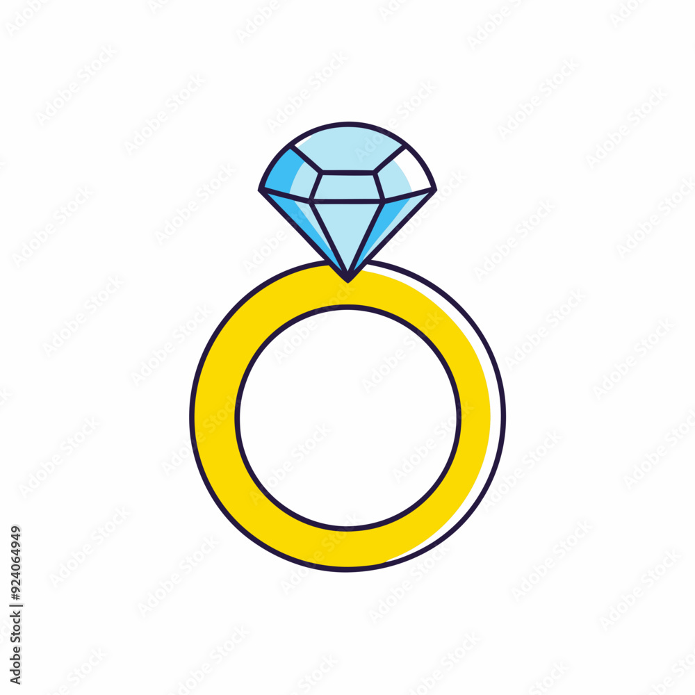 Gold finger ring with a diamond stock illustration Gold finger ring with a diamond stock illustration