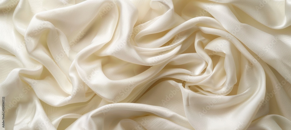 Luxury ivory silk satin fabric background with soft folds and waves, elegant textile texture. Luxury ivory silk satin fabric background with soft folds and waves, elegant textile texture.
