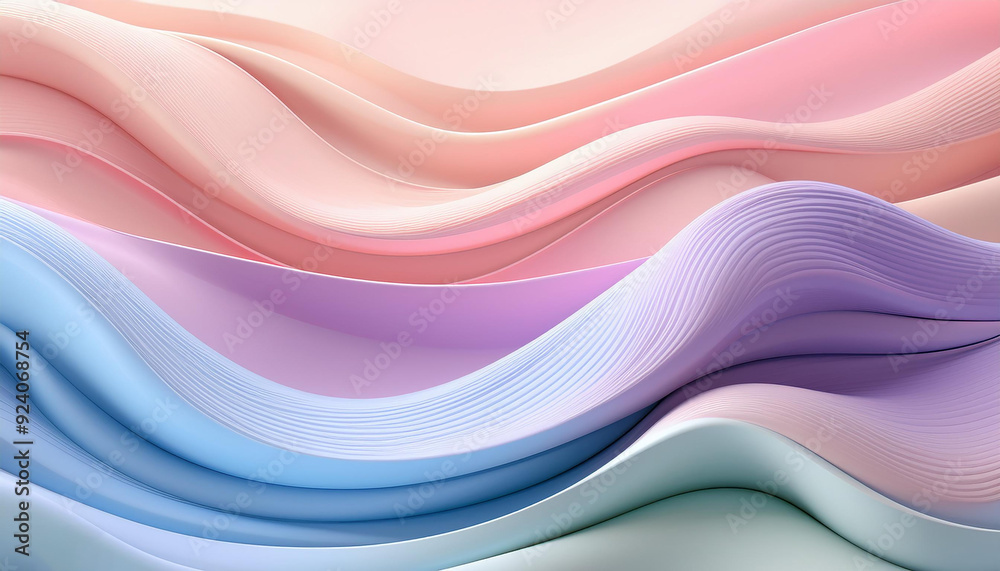Obraz premium Soft pastel waves gradient abstract background ideal for creating items or apps