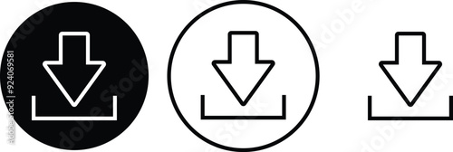 Download icons set. Black line and flat vector collection isolated on transparent background. Contains such icon as Website, Mobile, File, Folder, Cloud and more. Expanded Stroke. upload logo or mark