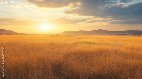 Golden Sunset Over Savanna