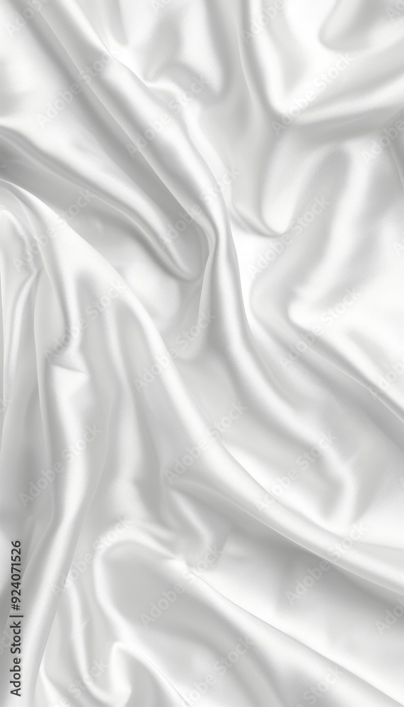 Abstract White Satin Fabric Background, Smooth and Elegant Silk Texture with Waves and Shadows Abstract White Satin Fabric Background, Smooth and Elegant Silk Texture with Waves and Shadows