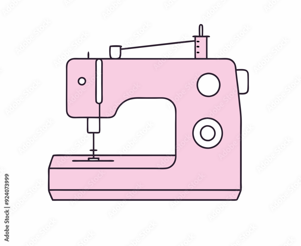 Pink electric sewing machine isolated vector illustration Pink electric sewing machine isolated vector illustration