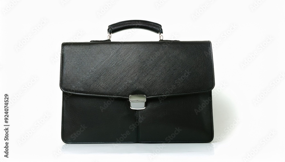 Beautiful new black business briefcase on transparent background Beautiful new black business briefcase on transparent background