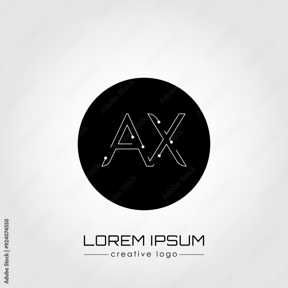 Creative logo letter A and X. A design element of a logo, business card, corporate sign or monogram. The idea of a thematic design Creative logo letter A and X. A design element of a logo, business card, corporate sign or monogram. The idea of a thematic design