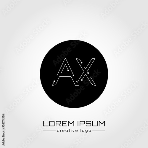 Creative logo letter A and X. A design element of a logo, business card, corporate sign or monogram. The idea of a thematic design