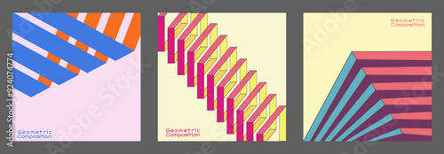 Geometric composition. Template for abstract posters, covers, and paintings. The idea of temporary interior design