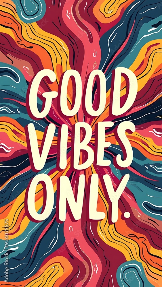 Obraz premium Good Vibes Only (T-shirt Design Motivational Quote, Illustartion,Typography,Banner,Poster)