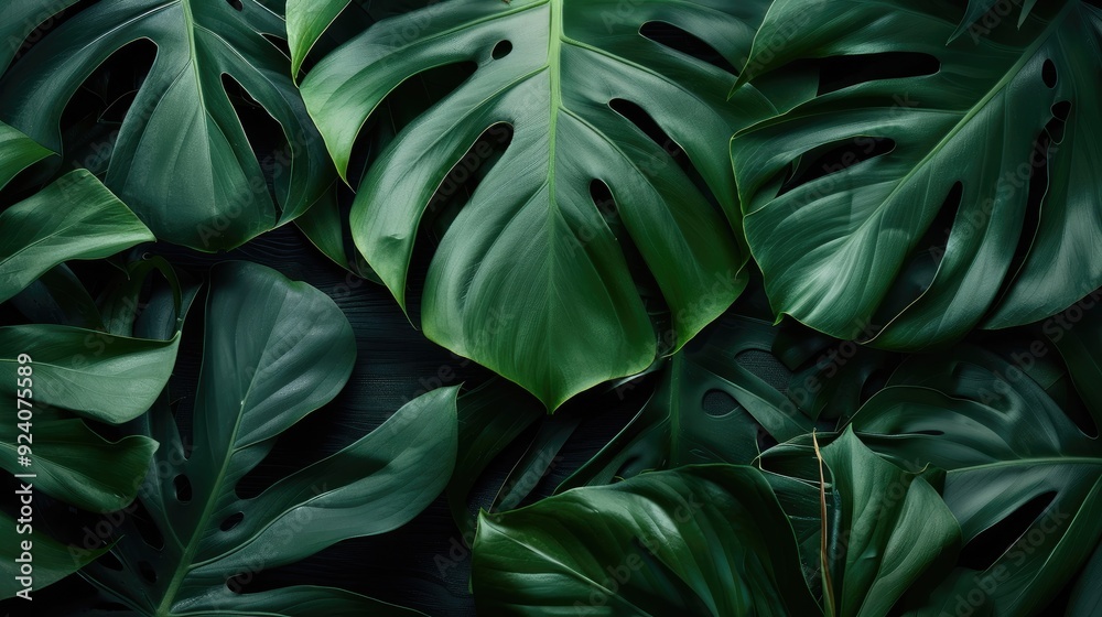 Green leaves plant growing in the wild, tropical forest plant, green vine on black background AI generated Green leaves plant growing in the wild, tropical forest plant, green vine on black background AI generated