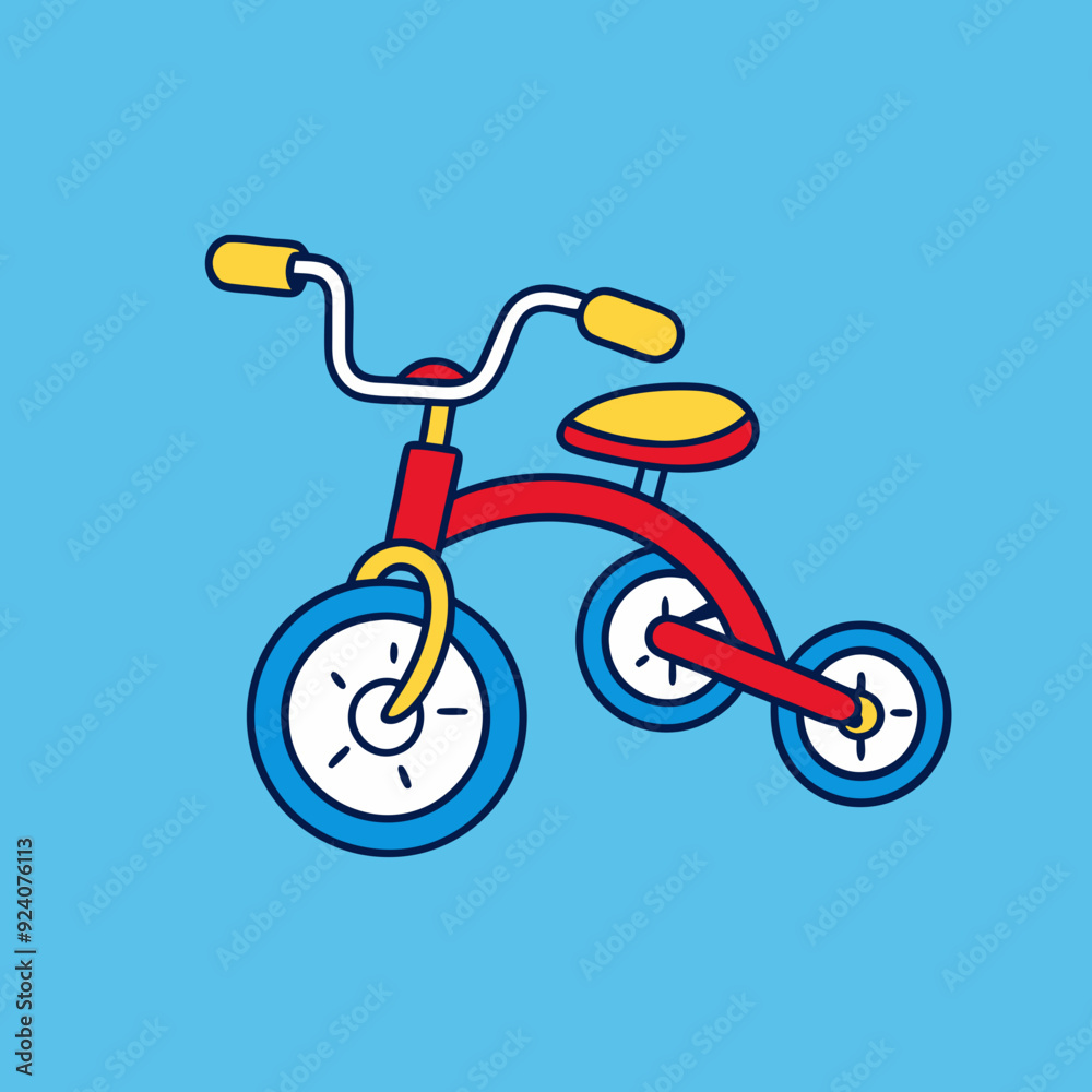 Red kids tricycle. stock illustration Red kids tricycle. stock illustration