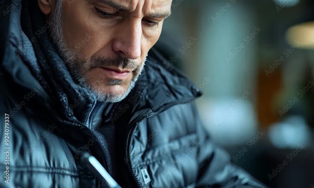 Close up of man checking on incomes, using calculator Close up of man checking on incomes, using calculator