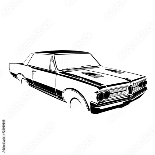 illustration car of 1964 gto