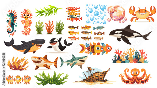 Seascape Undersea Animals and Plants