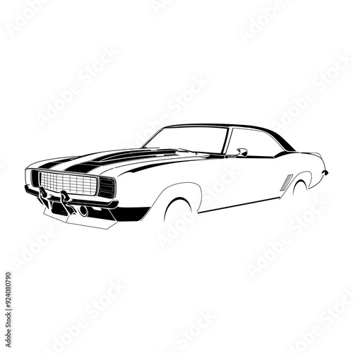 Illustration car of 1969 camaro z28 photo