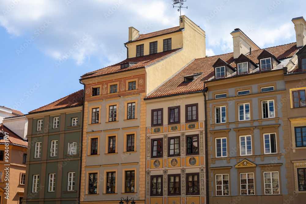 Fototapeta premium Warsaw, Poland, Europe, 5 August 2024: Churches, historical buildings and streets
