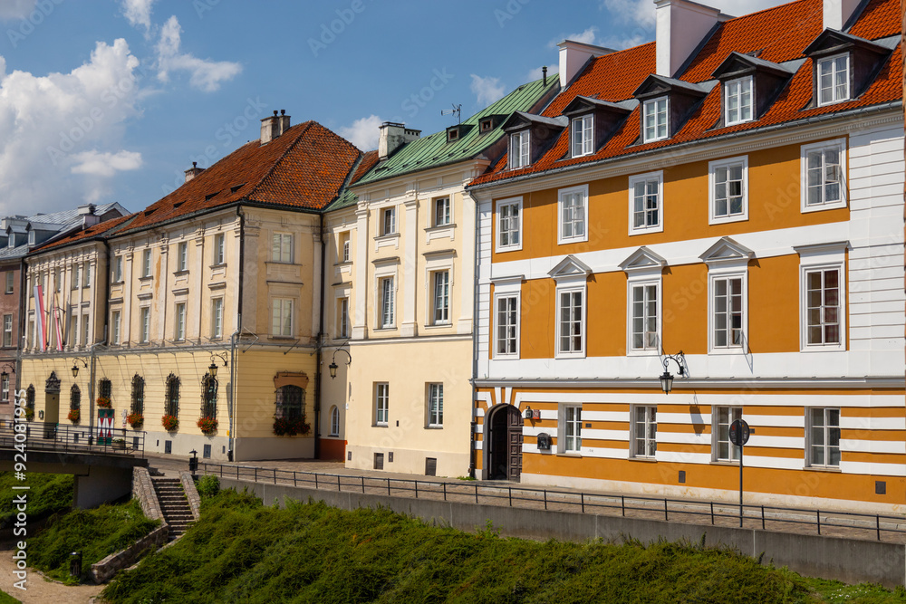 Fototapeta premium Warsaw, Poland, Europe, 5 August 2024: Churches, historical buildings and streets