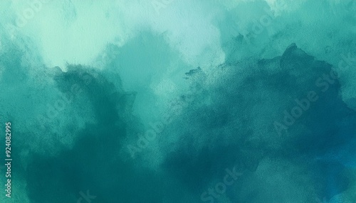 Abstract watercolor paint background by teal color blue and green background