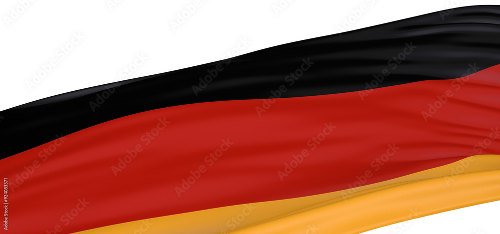 Naklejka premium A close up of the German flag waving in the wind