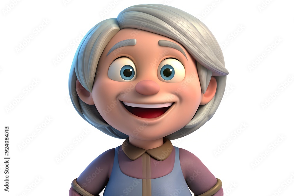 Smiling Elderly Cartoon Character Smiling Elderly Cartoon Character