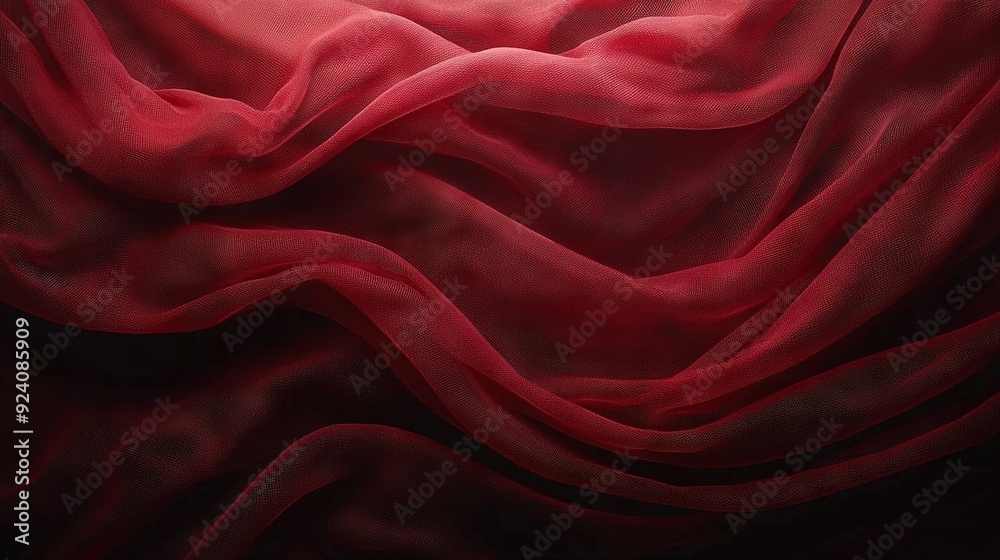 Obraz premium A close-up of a red cloth on a black background