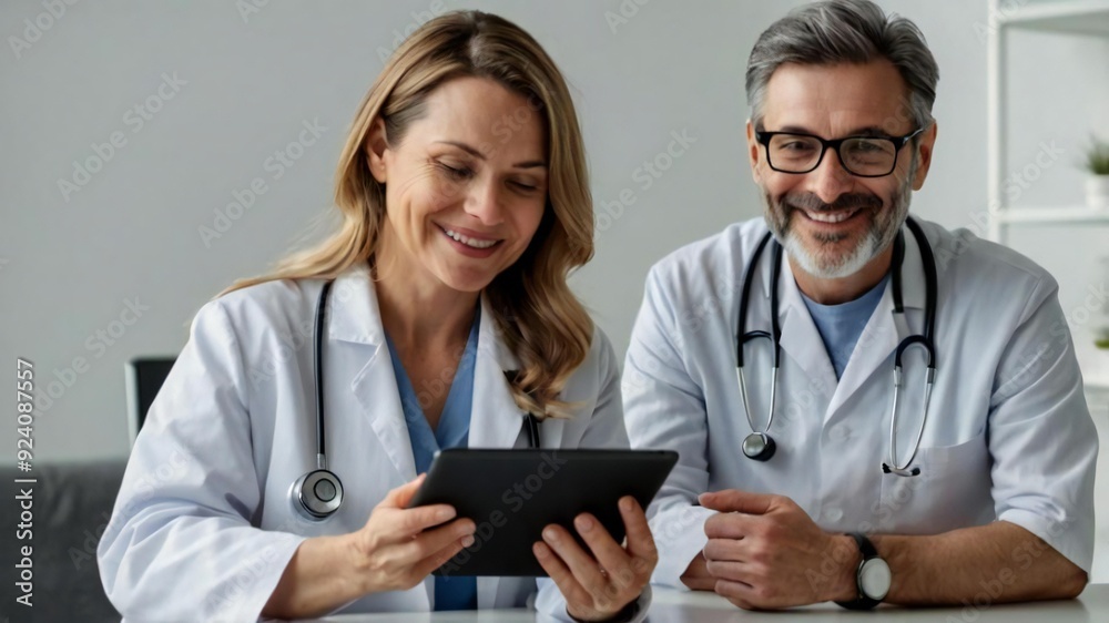 Doctor holding digital tablet at meeting room Doctor holding digital tablet at meeting room