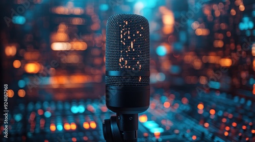 Studio Microphone in a Recording Studio photo