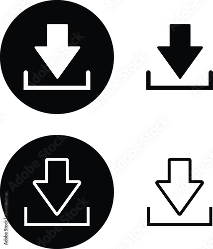 Download icons set. Black line and flat vector collection isolated on transparent background. Contains such icon as Website, Mobile, File, Folder, Cloud and more. Expanded Stroke. upload logo or mark