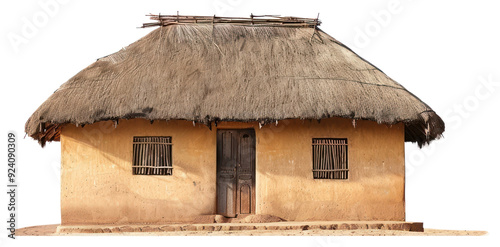 PNG Traditional thatched roof mud house