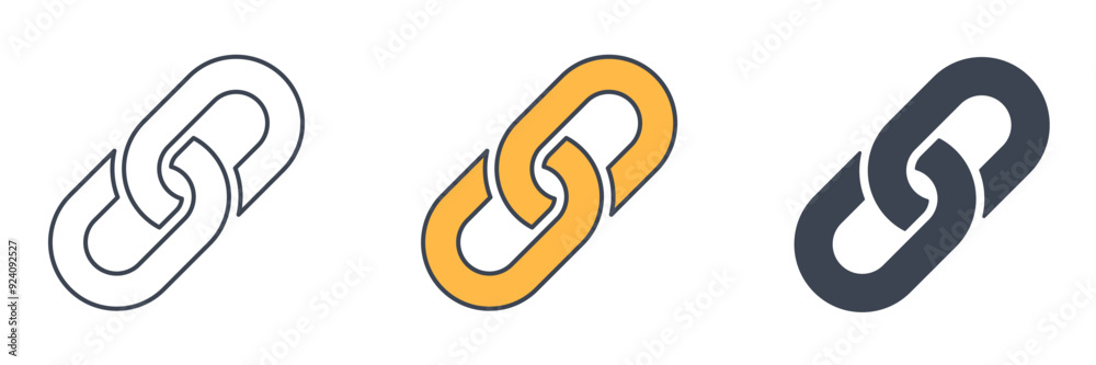 Link Chain icon symbol vector illustration isolated on white background Link Chain icon symbol vector illustration isolated on white background