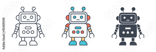 Robot icon symbol vector illustration isolated on white background