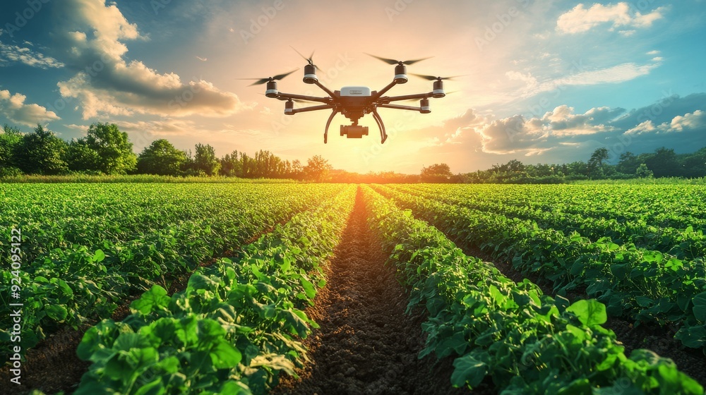 Smart Agriculture with Autonomous Drones: Drones performing tasks such as planting and monitoring crops. Smart Agriculture with Autonomous Drones: Drones performing tasks such as planting and monitoring crops.