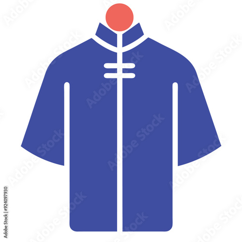 Chinese white and blue dress in white background.art and illustrator .a man's dress