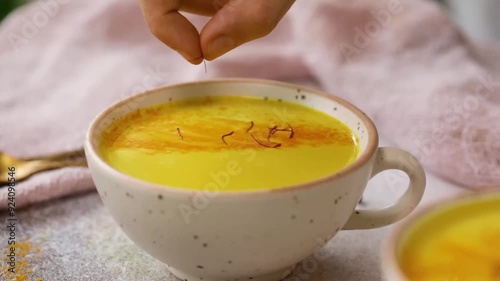 Saffron Turmeric Milk blends aromatic saffron with the golden warmth of turmeric, creating a soothing, health-boosting drink perfect for relaxation and wellness.