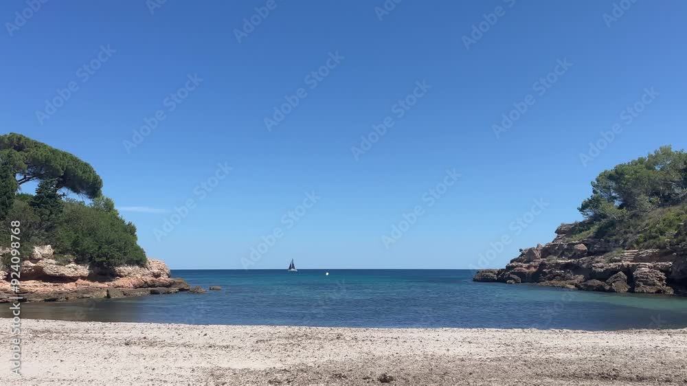 Empty pebble beach in Spain Empty pebble beach in Spain
