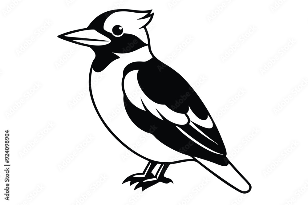 Obraz premium kookaburra silhouette vector illustration .
