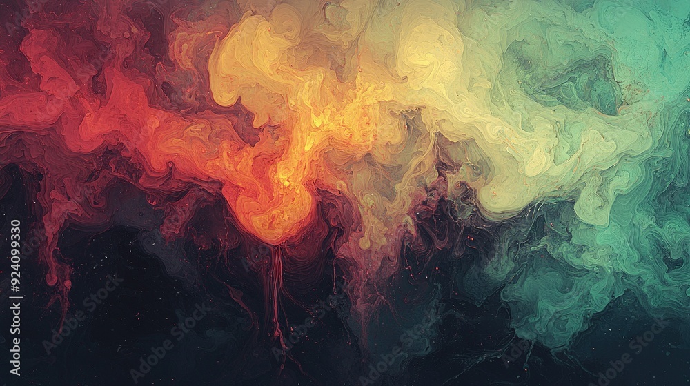 Black background with multi-colored smoke on a colorful background Black background with multi-colored smoke on a colorful background