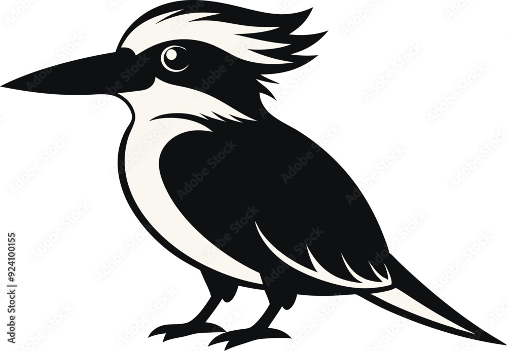 Obraz premium kookaburra silhouette vector illustration .