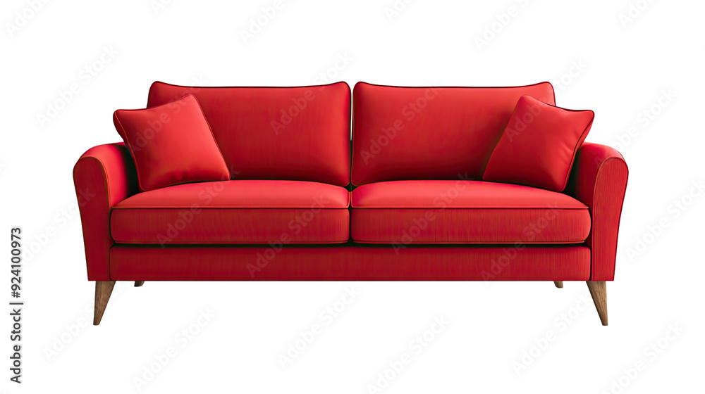 Fototapeta premium Red sofa transparent background