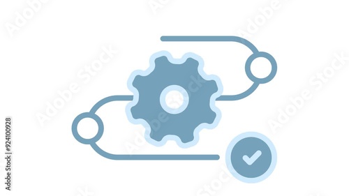 Setting animated icon. Process animation 4k. Settings transparent alpha channel motion