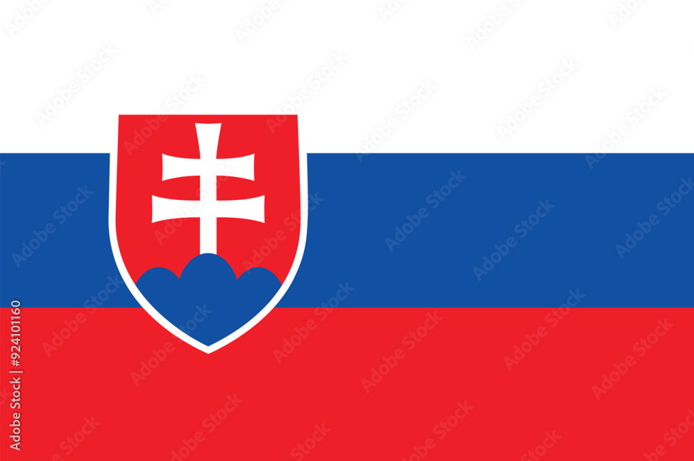 Fototapeta premium National flag of Slovak Republic. Slovakian flag. Flag of Slovakia. Vector Illustration. 