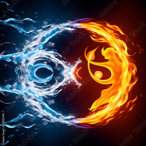 Abstract background with fire