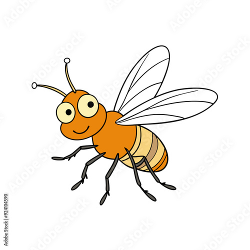 Cartoon Funny Curious Fly Insect Vector Illustration - SVG, Cricut, and Cut Files for T-Shirts and Graphic Design